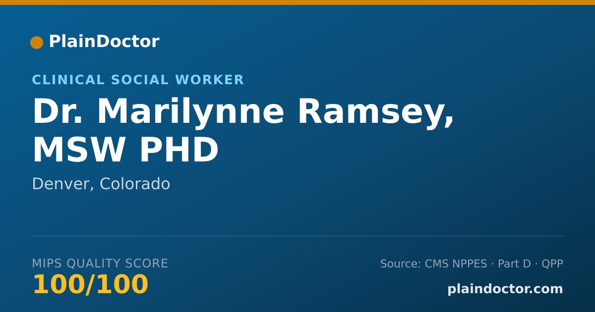 Shareable card for Marilynne Ramsey, MSW PHD - Clinical Social Worker, Denver, CO
