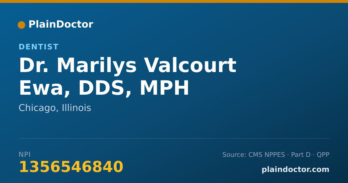 Shareable card for Marilys Valcourt Ewa, DDS, MPH - Dentist, Chicago, IL