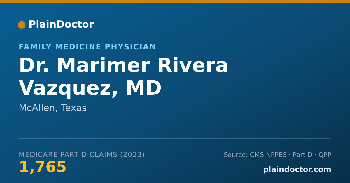 Shareable card for Marimer Rivera Vazquez, MD - Family Medicine Physician, McAllen, TX