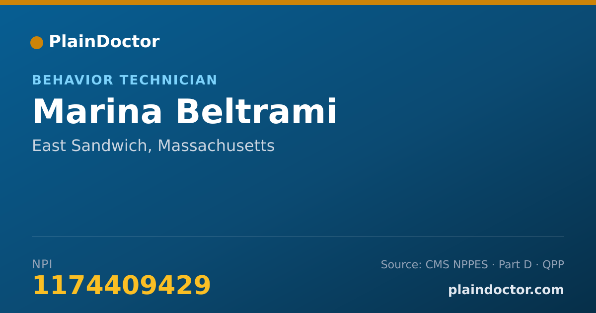 Shareable card for Marina Beltrami - Behavior Technician, East Sandwich, MA