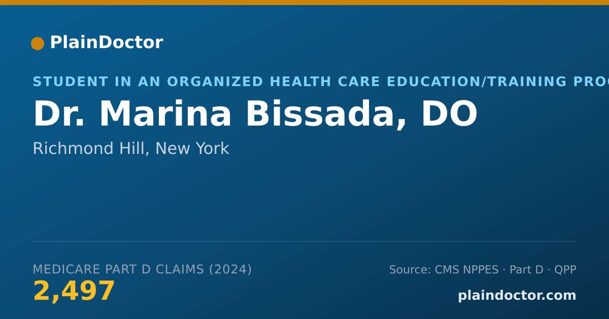 Shareable card for Marina Bissada, DO - Student in an Organized Health Care Education/Training Program, Richmond Hill, NY