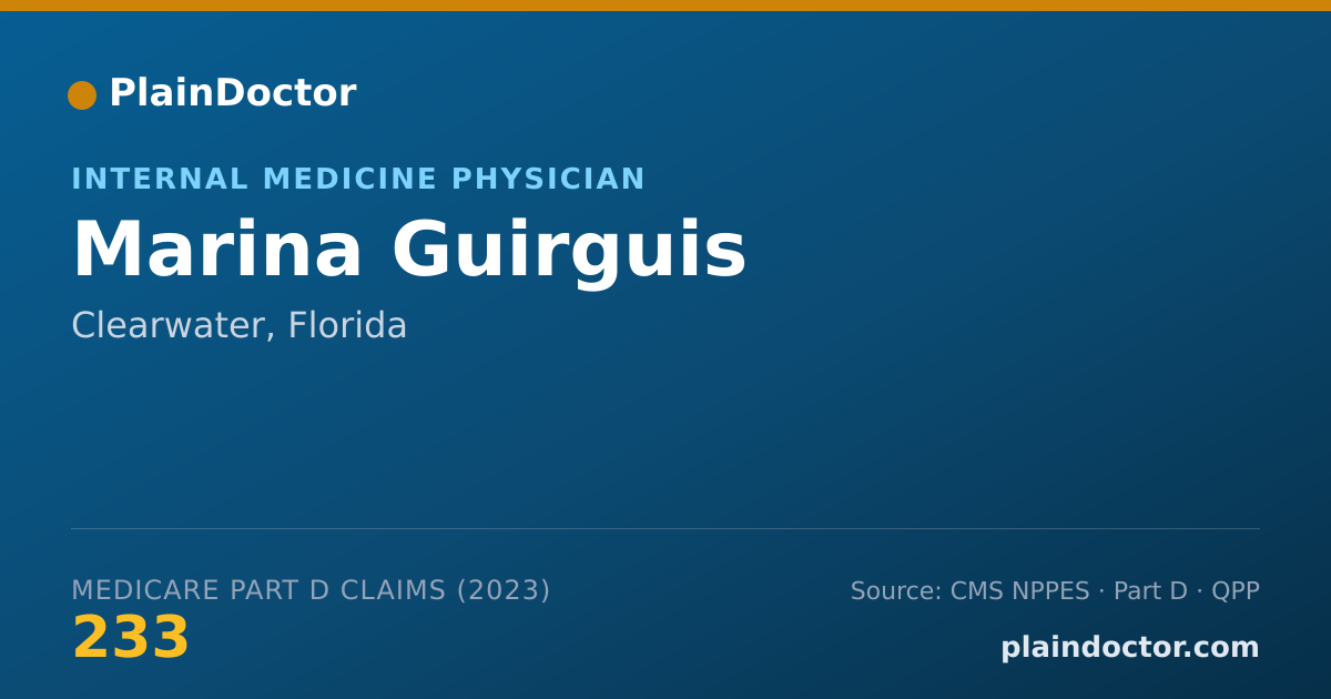 Shareable card for Marina Guirguis - Internal Medicine Physician, Clearwater, FL