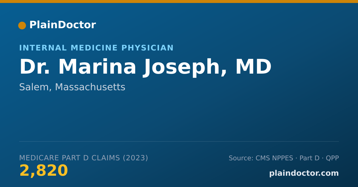 Shareable card for Marina Joseph, MD - Internal Medicine Physician, Salem, MA