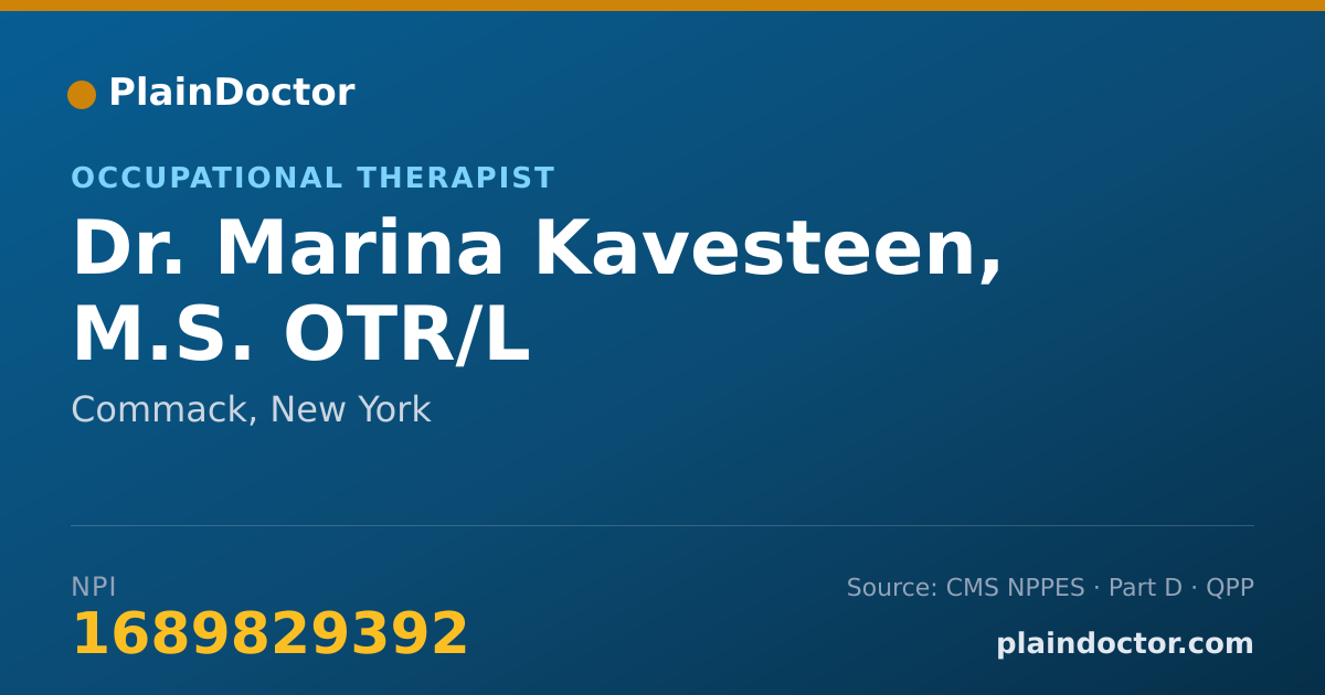 Shareable card for Marina Kavesteen, M.S. OTR/L - Occupational Therapist, Commack, NY