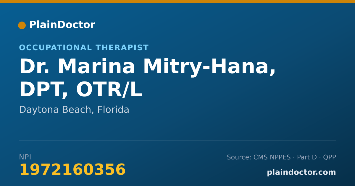 Shareable card for Marina Mitry-Hana, DPT, OTR/L - Occupational Therapist, Daytona Beach, FL