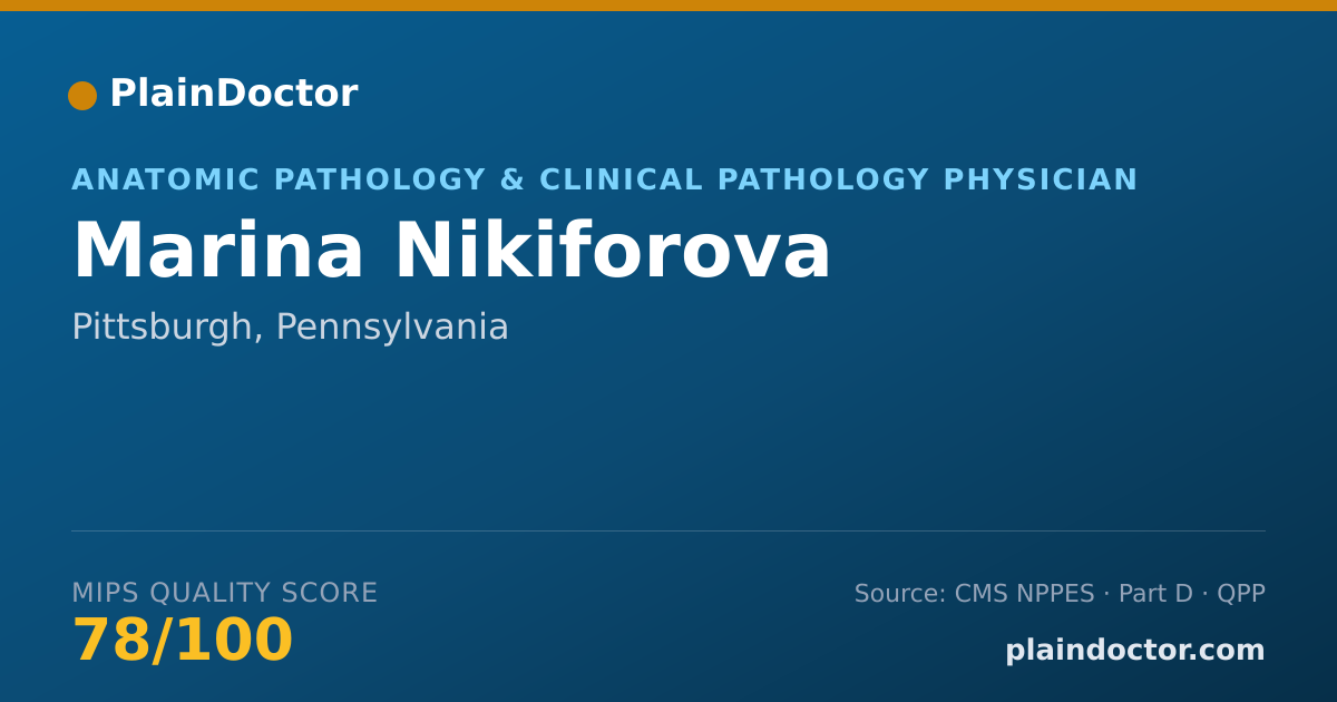 Shareable card for Marina Nikiforova - Anatomic Pathology & Clinical Pathology Physician, Pittsburgh, PA
