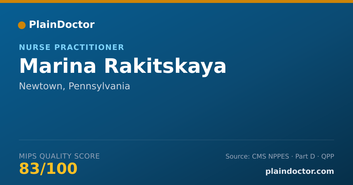 Shareable card for Marina Rakitskaya - Nurse Practitioner, Newtown, PA