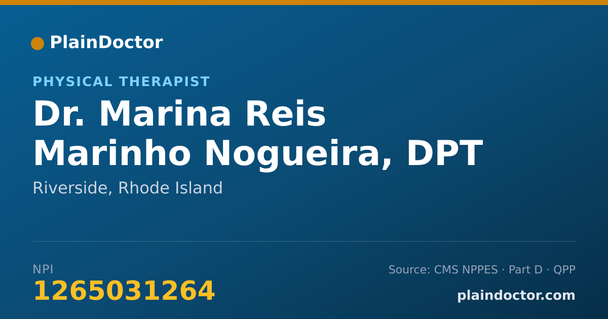 Shareable card for Marina Reis Marinho Nogueira, DPT - Physical Therapist, Riverside, RI