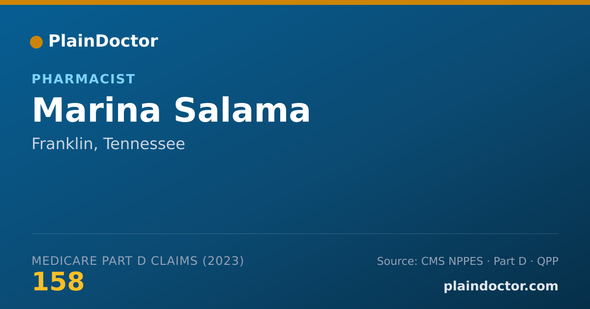 Shareable card for Marina Salama - Pharmacist, Franklin, TN