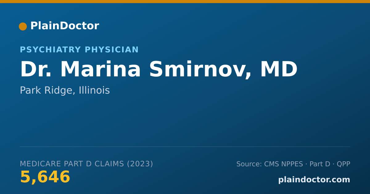 Shareable card for Marina Smirnov, MD - Psychiatry Physician, Park Ridge, IL