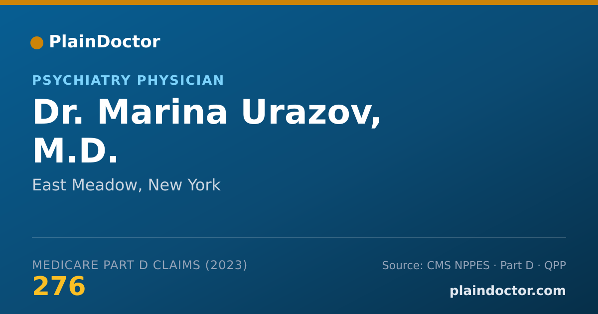 Shareable card for Marina Urazov, M.D. - Psychiatry Physician, East Meadow, NY