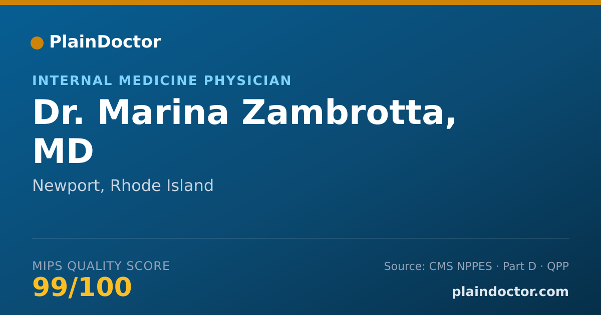 Shareable card for Marina Zambrotta, MD - Internal Medicine Physician, Newport, RI