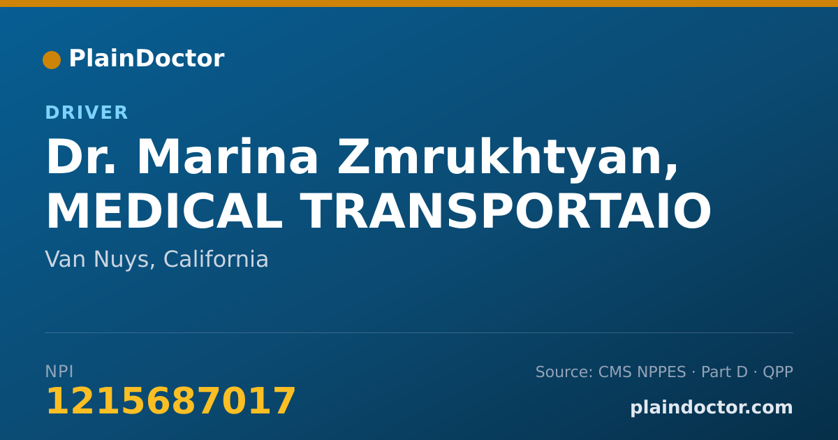 Shareable card for Marina Zmrukhtyan, MEDICAL TRANSPORTAIO - Driver, Van Nuys, CA