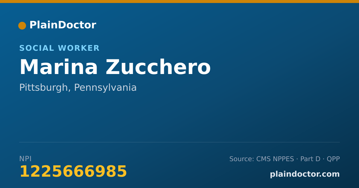 Shareable card for Marina Zucchero - Social Worker, Pittsburgh, PA