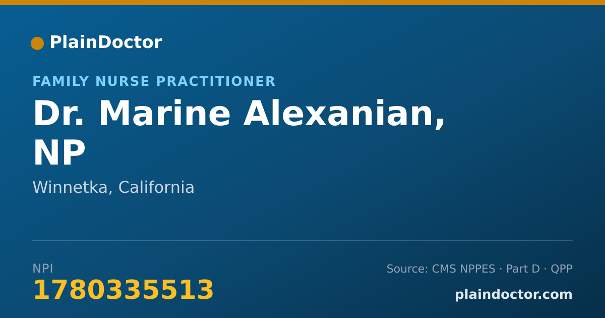 Shareable card for Marine Alexanian, NP - Family Nurse Practitioner, Winnetka, CA