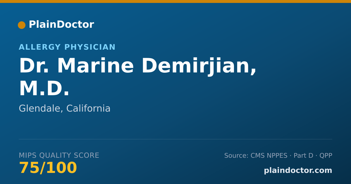 Shareable card for Marine Demirjian, M.D. - Allergy Physician, Glendale, CA