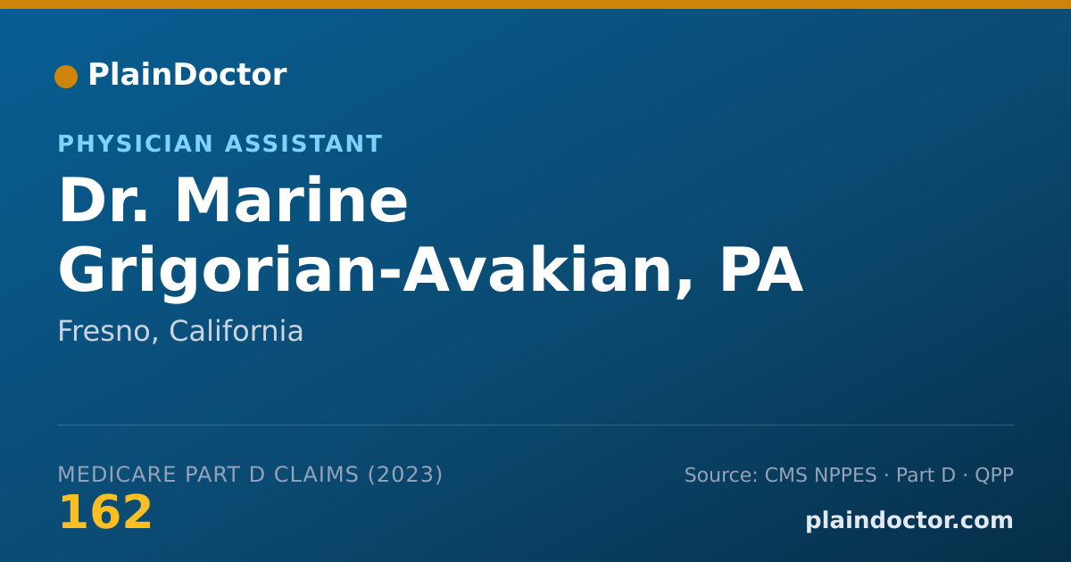 Shareable card for Marine Grigorian-Avakian, PA - Physician Assistant, Fresno, CA