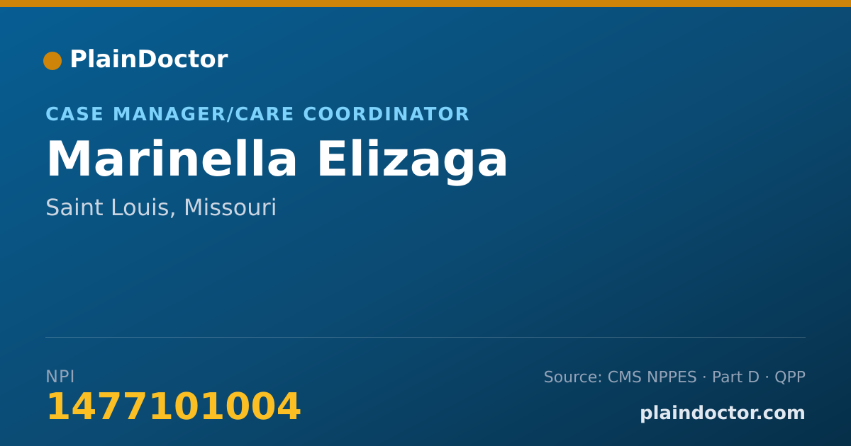 Shareable card for Marinella Elizaga - Case Manager/Care Coordinator, Saint Louis, MO