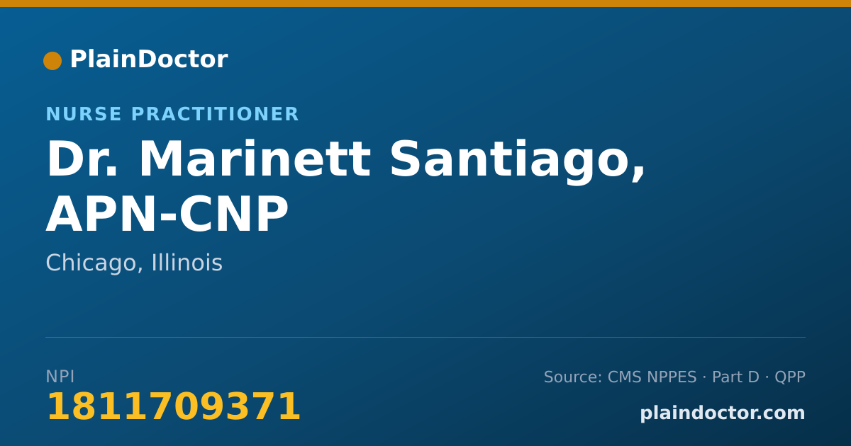 Shareable card for Marinett Santiago, APN-CNP - Nurse Practitioner, Chicago, IL