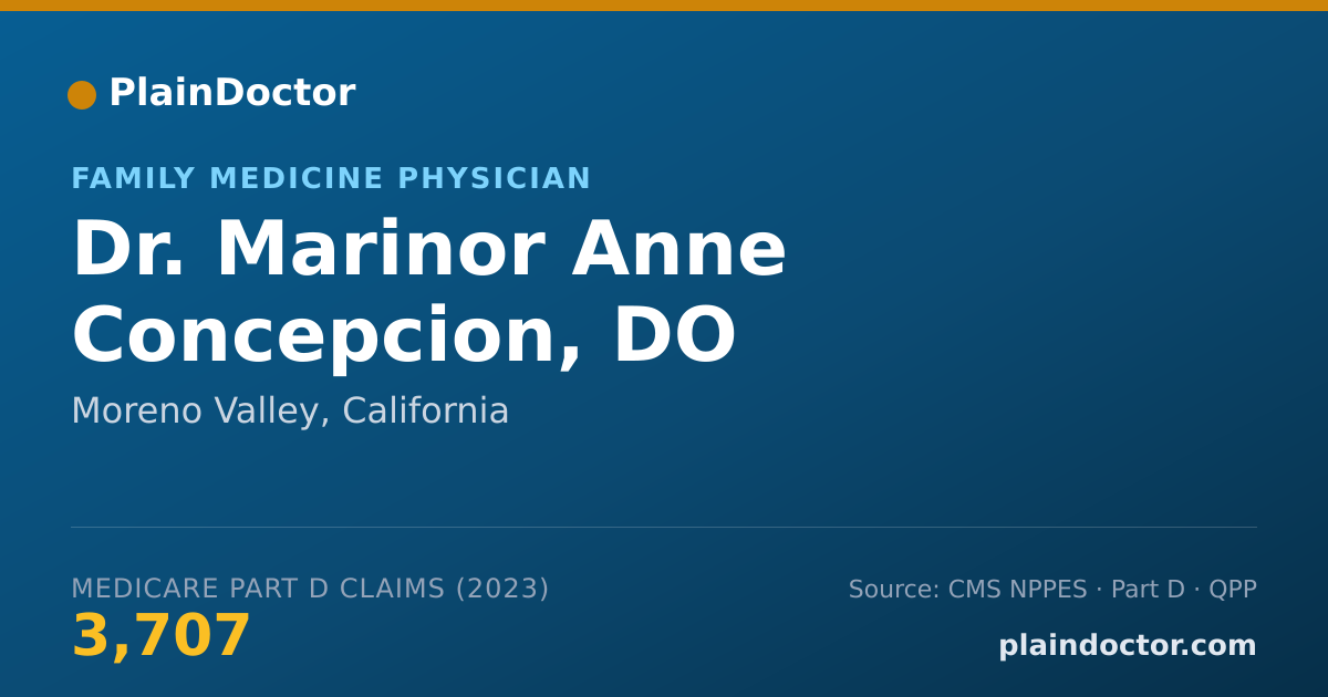 Shareable card for Marinor Anne Concepcion, DO - Family Medicine Physician, Moreno Valley, CA