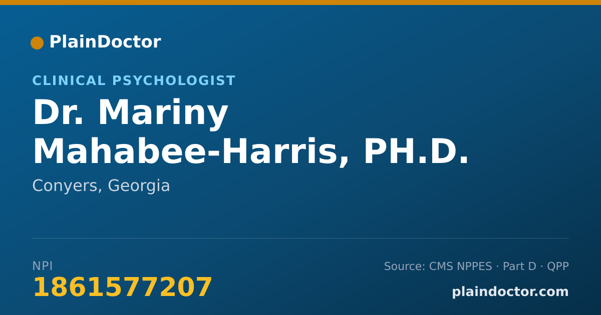 Shareable card for Mariny Mahabee-Harris, PH.D. - Clinical Psychologist, Conyers, GA