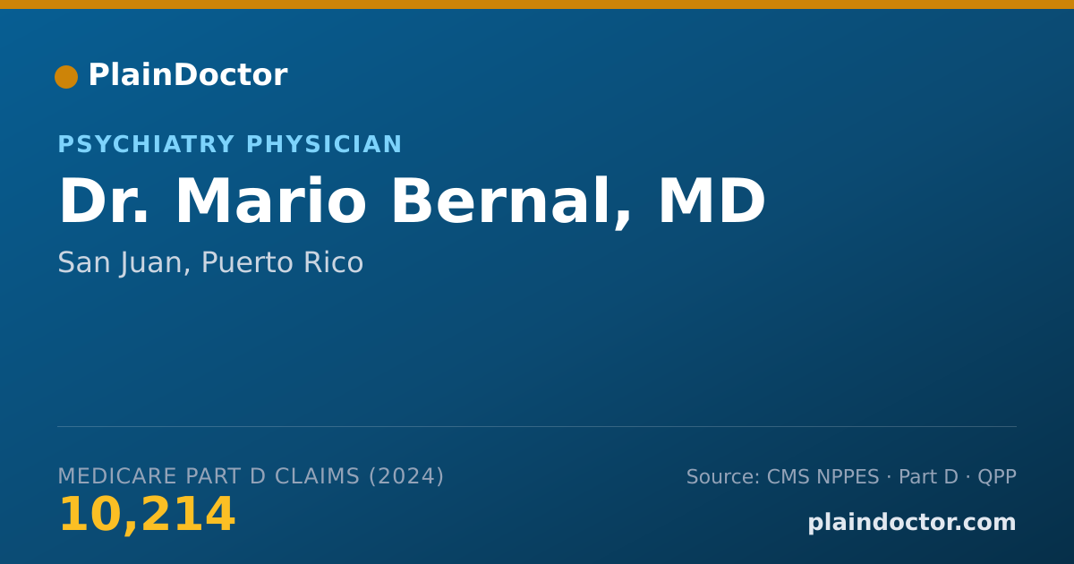 Shareable card for Mario Bernal, MD - Psychiatry Physician, San Juan, PR
