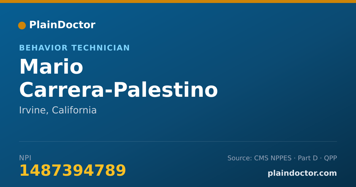 Shareable card for Mario Carrera-Palestino - Behavior Technician, Irvine, CA