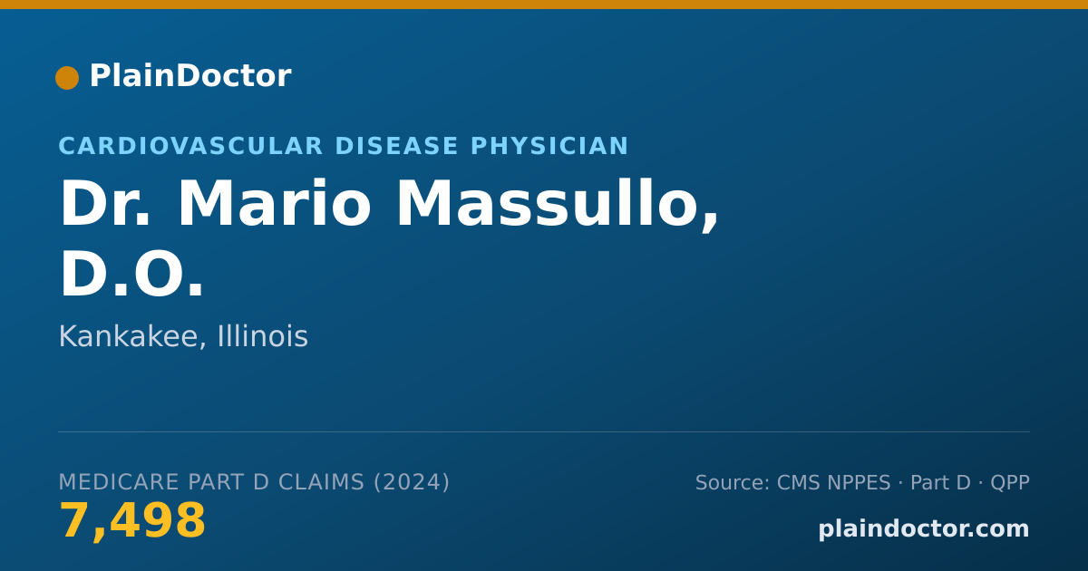 Shareable card for Mario Massullo, D.O. - Interventional Cardiology Physician, Kankakee, IL