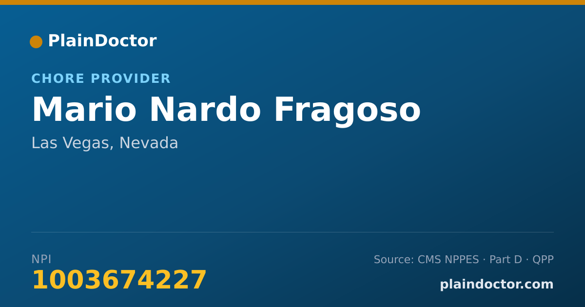 Shareable card for Mario Nardo Fragoso - Chore Provider, Las Vegas, NV