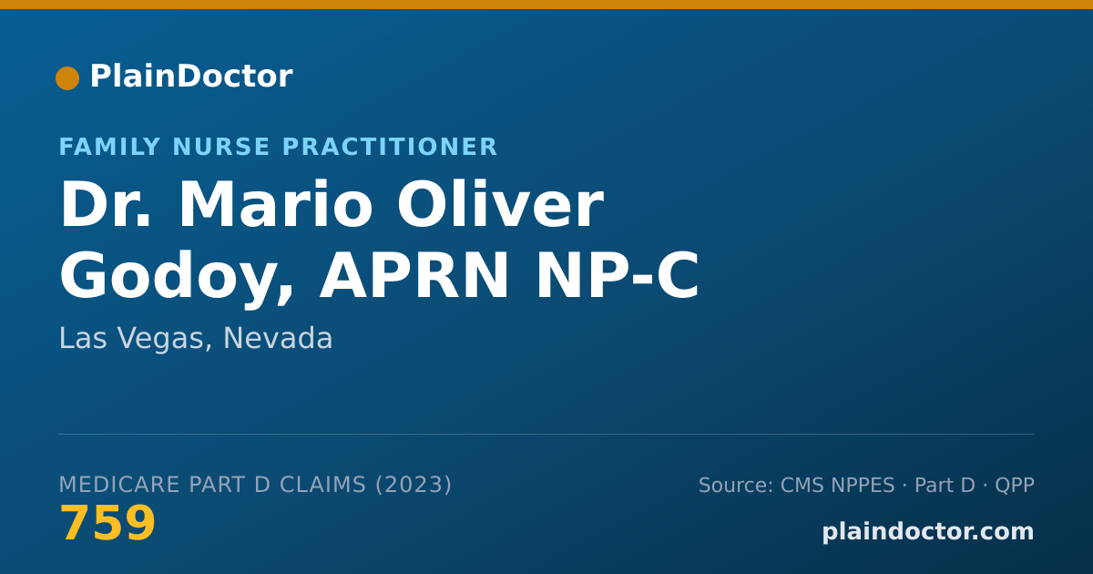 Shareable card for Mario Oliver Godoy, APRN NP-C - Family Nurse Practitioner, Las Vegas, NV