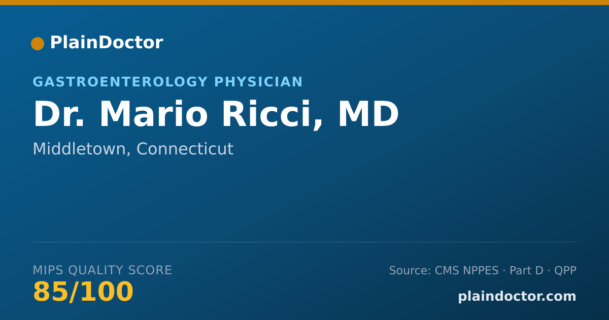 Shareable card for Mario Ricci, MD - Gastroenterology Physician, Middletown, CT