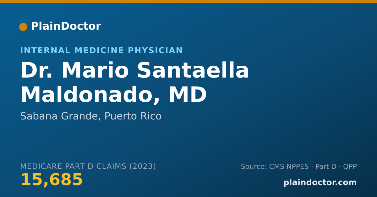 Shareable card for Mario Santaella Maldonado, MD - Internal Medicine Physician, Sabana Grande, PR