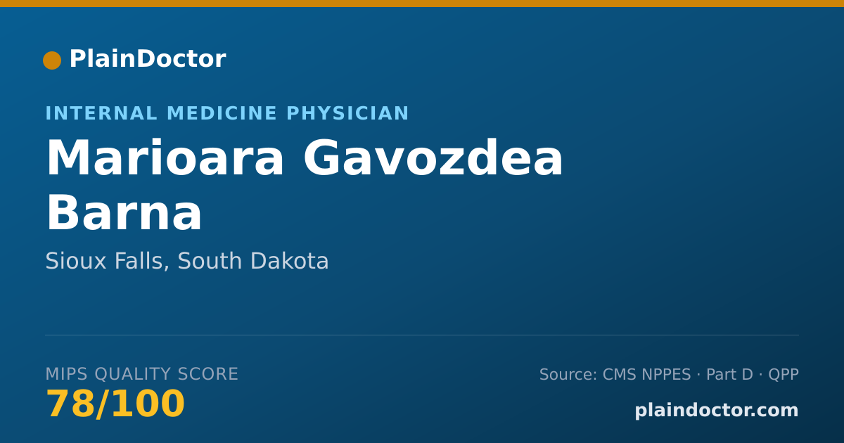 Shareable card for Marioara Gavozdea Barna - Internal Medicine Physician, Sioux Falls, SD