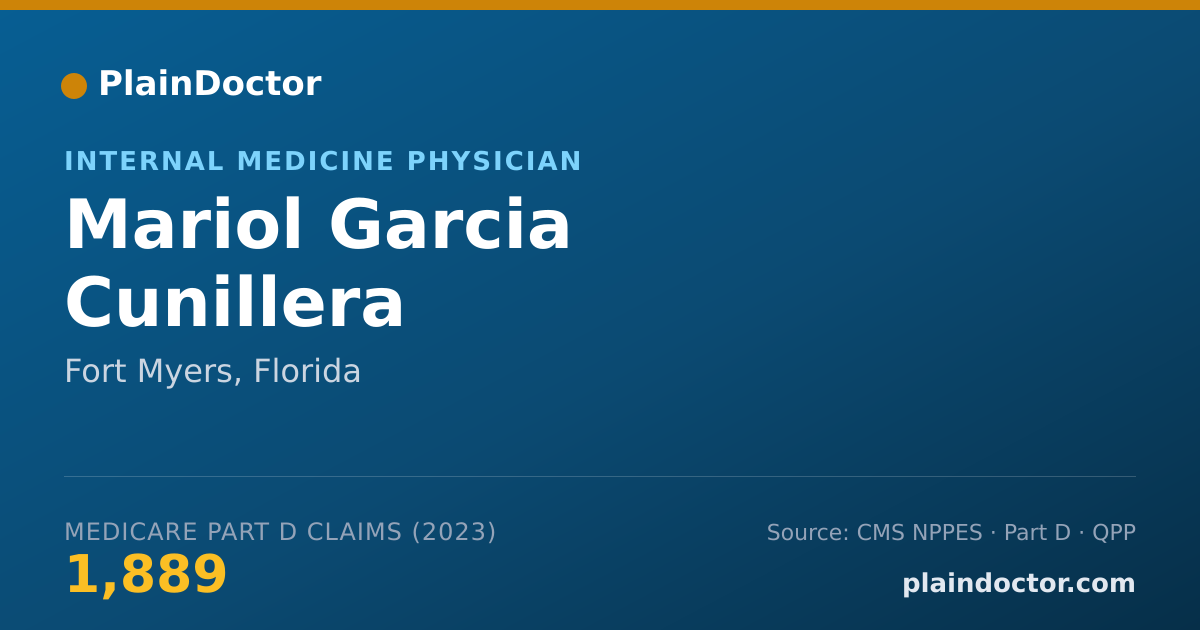 Shareable card for Mariol Garcia Cunillera - Internal Medicine Physician, Fort Myers, FL