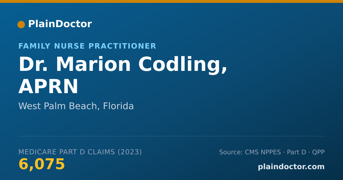 Shareable card for Marion Codling, APRN - Family Nurse Practitioner, West Palm Beach, FL