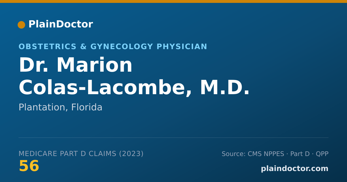 Shareable card for Marion Colas-Lacombe, M.D. - Obstetrics & Gynecology Physician, Plantation, FL