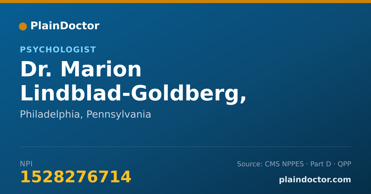 Shareable card for Marion Lindblad-Goldberg, PH.D - Psychologist, Philadelphia, PA