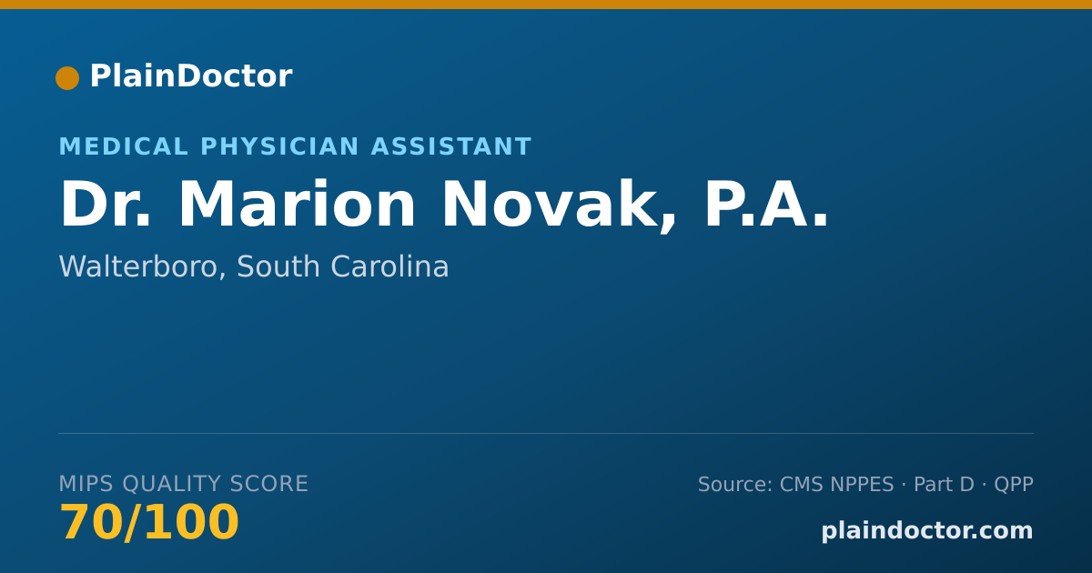 Shareable card for Marion Novak, P.A. - Medical Physician Assistant, Walterboro, SC