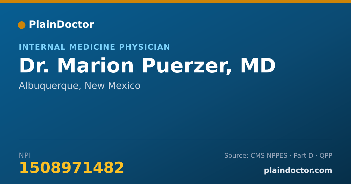 Shareable card for Marion Puerzer, MD - Internal Medicine Physician, Albuquerque, NM