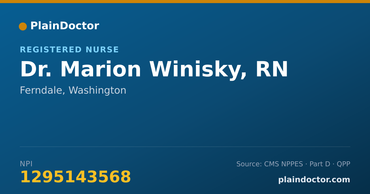 Shareable card for Marion Winisky, RN - Registered Nurse, Ferndale, WA