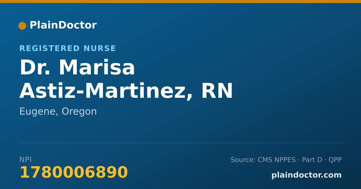 Shareable card for Marisa Astiz-Martinez, RN - Registered Nurse, Eugene, OR