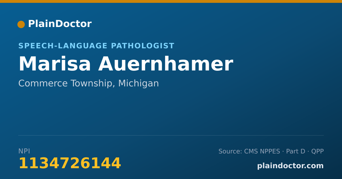 Shareable card for Marisa Auernhamer - Speech-Language Pathologist, Commerce Township, MI