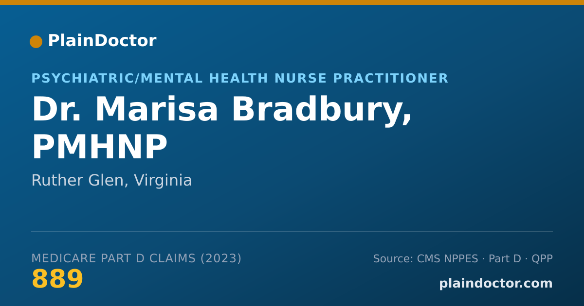 Shareable card for Marisa Bradbury, PMHNP - Psychiatric/Mental Health Nurse Practitioner, Ruther Glen, VA