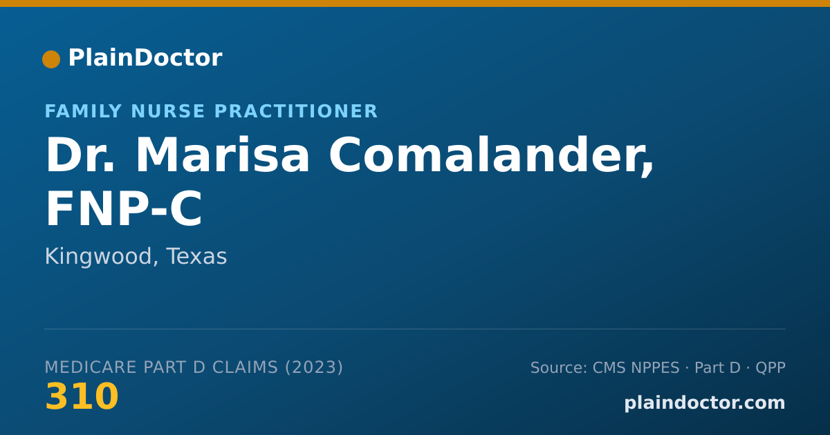 Shareable card for Marisa Comalander, FNP-C - Family Nurse Practitioner, Kingwood, TX