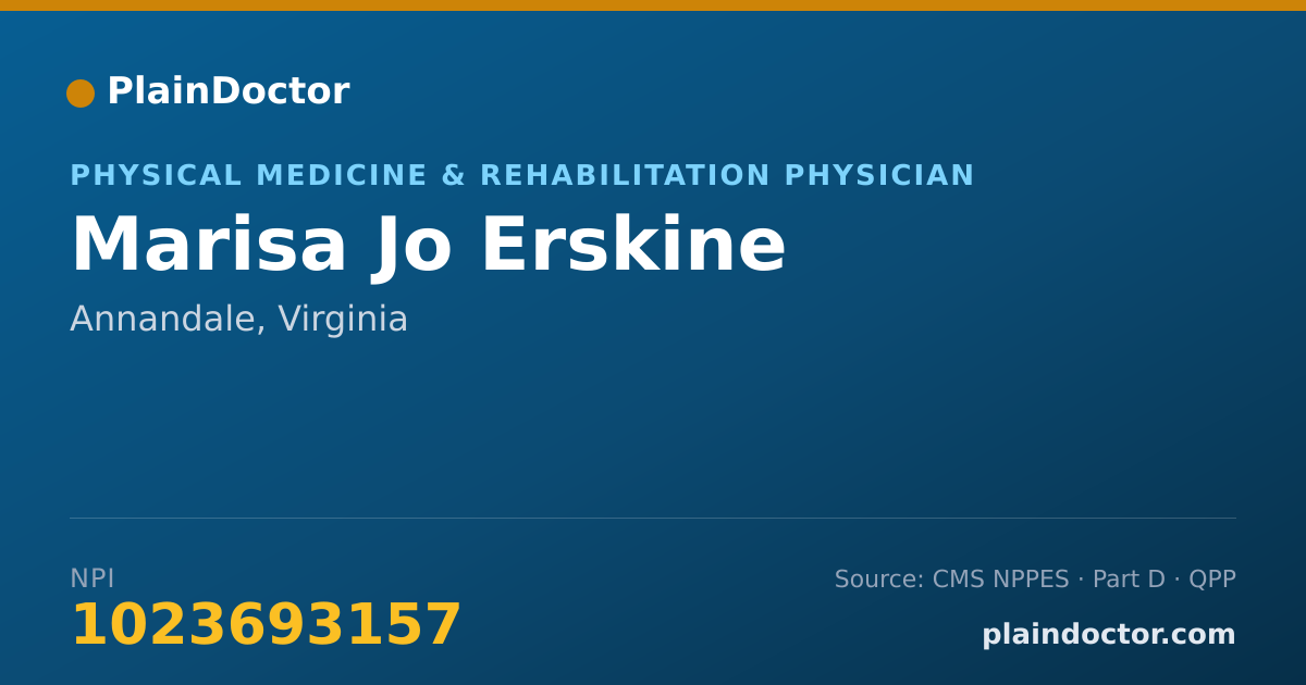 Shareable card for Marisa Jo Erskine - Physical Medicine & Rehabilitation Physician, Annandale, VA