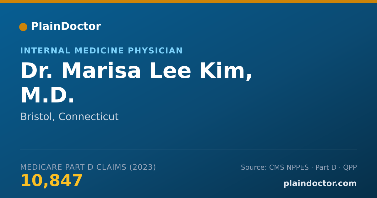 Shareable card for Marisa Lee Kim, M.D. - Internal Medicine Physician, Bristol, CT
