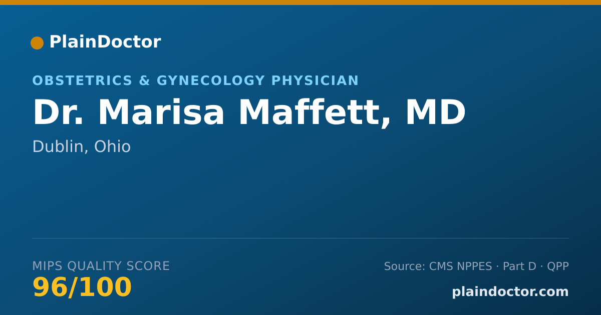 Shareable card for Marisa Maffett, MD - Obstetrics & Gynecology Physician, Dublin, OH