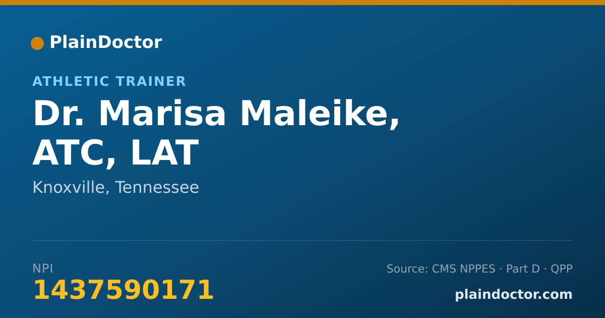 Shareable card for Marisa Maleike, ATC, LAT - Athletic Trainer, Knoxville, TN