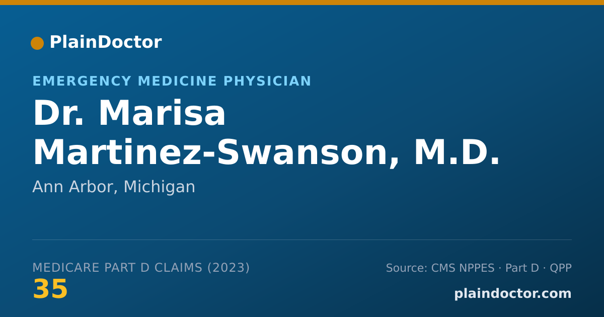 Shareable card for Marisa Martinez-Swanson, M.D. - Emergency Medicine Physician, Ann Arbor, MI