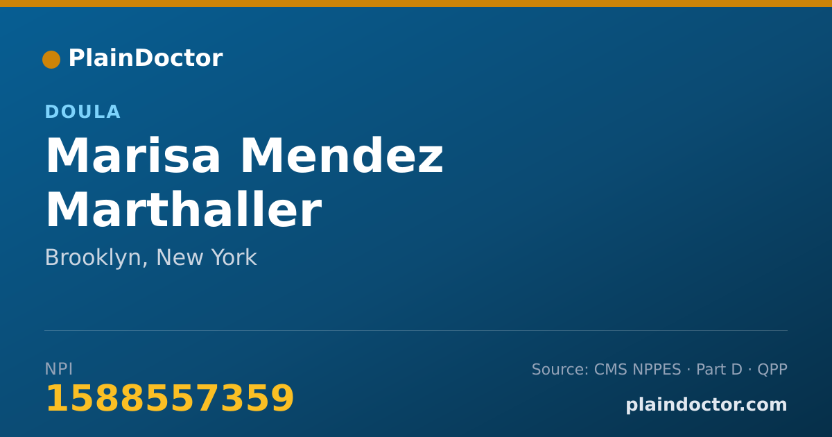 Shareable card for Marisa Mendez Marthaller - Doula, Brooklyn, NY